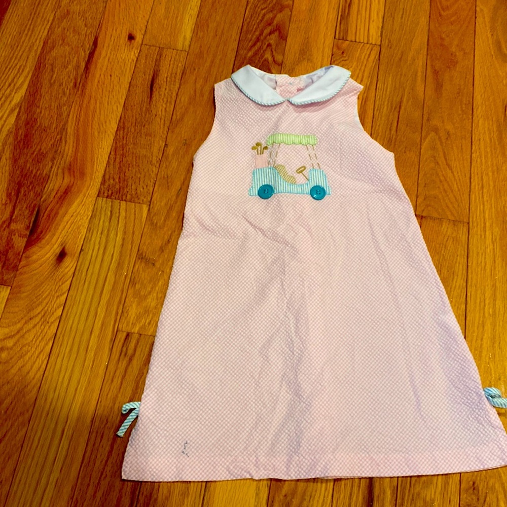 Shrimp and Grits Kids Seersucker Golf Dress Size 5